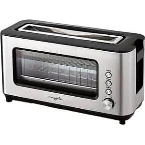 Prajitor de paine MYRIA MY4735, 2 felii, 1200W, argintiu-negru