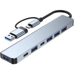 Hub USB Type-C 7 in 1 MYRIA MY8757, USB 3.0 x1, USB 2.0 x 4, USB-C PD5W, Space Grey