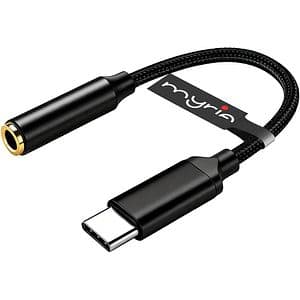 Adaptor USB-C - Jack 3.5 mm MYRIA MY8763, negru