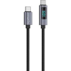 Cablu date MYRIA MY9106BK, USB-C - USB-C, 1m, negru