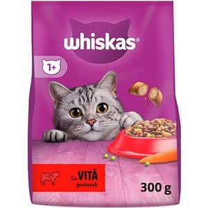 Hrana uscata pentru pisici WHISKAS, Adult, Vita, 300 g