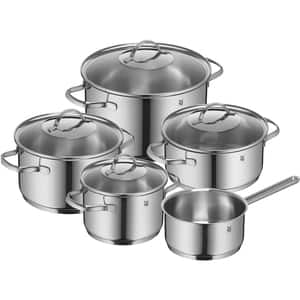 Set vase WMF Provence 721556380, 5 piese, 16-24cm, 1.7-5.7l, inox, argintiu