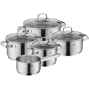 Set vase WMF Belmonte 751556040, 5 piese, 16-24cm, 1.5-5.7l, inox, argintiu