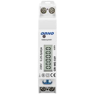 Contor monofazat ORNO OR-WE-519, 40A, 230V, IP51, alb