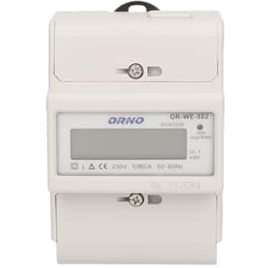 Contor monofazat ORNO OR-WE-502, 80A, 230V, IP20, alb