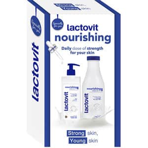 Set ingrijire corp LACTOVIT Nourishing: Gel de dus, 600ml + Crema de corp, 400ml