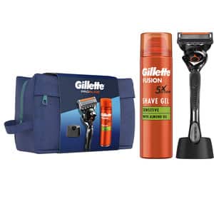 Set ingrijire ten GILLETTE Proglide: Aparat de ras + Gel de ras Fusion Ultra Sensitive, 200ml 