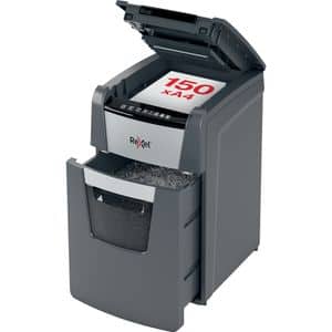 Distrugator documente automat REXEL OPTIMUM 150X, 150 coli, 44l, Cross-Cut, negru-gri