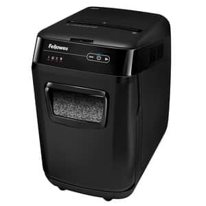 Distrugator documente automat FELLOWES 200M,  200 coli, 32l, Micro-Cut, negru
