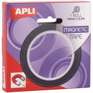 Banda adeziva magnetica APLI, 19 mm x 2.5 m, negru