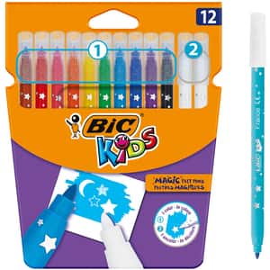 Carioci BIC Colour&Erase, 12 culori