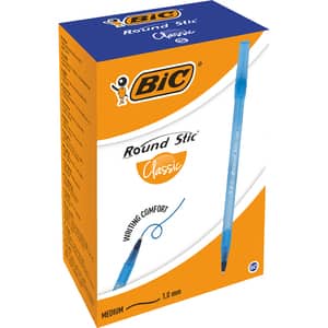 Set 60 pixuri fara mecanism BIC Round Stic, 1.0 mm, albastru