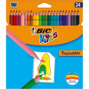 Creioane colorate BIC Tropicolors, 24 culori