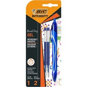 Set roller + 2 rezerve BIC Gelocity Quick Dry, 0.7 mm, albastru