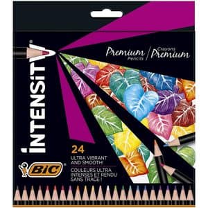Creioane colorate BIC Intensity Premium, 24 culori