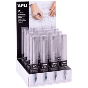 Set 16 creioane mecanice APLI AL018514, 0.5 mm, corp metalic, multicolor