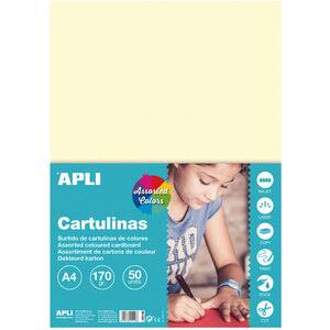 Carton colorat APLI, A4, 50 file, 10 culori