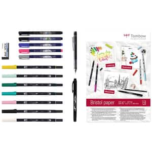 Set marker TOMBOW Lettering, 0.4-0.8 mm, 12 culori