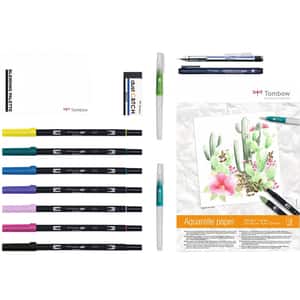 Set marker TOMBOW Watercoloring, 0.3-0.8 mm, 7 culori