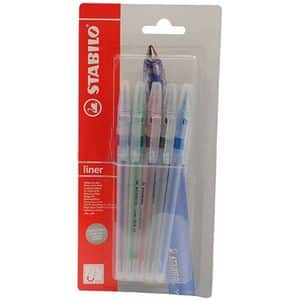 Set 5 pixuri fara mecanism STABILO Liner, 0.45mm, multicolor