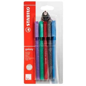 Set 5 pixuri fara mecanism STABILO Galaxy 818, 0.45 mm, multicolor