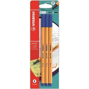 Set linere STABILO Point 88, 3 bucati, albastru