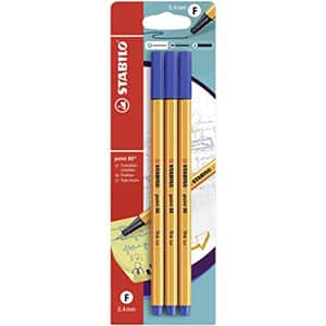 Set fineliner STABILO Point 88, 0.4 mm, albastru