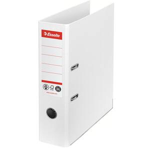 Biblioraft ESSELTE No.1 Power Recycled, carton reciclat, amprenta CO2 neutra, A4, 75 mm, alb