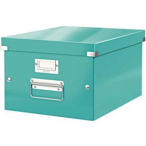 Cutie de arhivare LEITZ Wow Click&Store, medie, carton, turcoaz