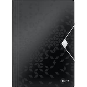 Mapa documente cu elastic LEITZ WOW SL459095, A4, polipropilena, negru