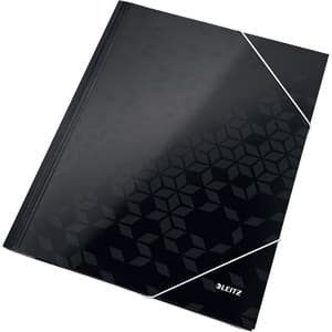 Mapa documente cu elastic LEITZ WOW SL820095, A4, carton, negru