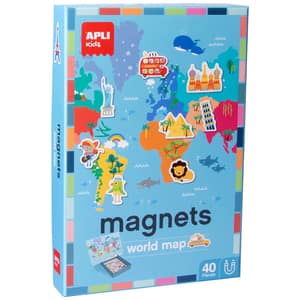 Joc magnetic APLI Harta lumii AL016494, 3 ani+, 40 piese