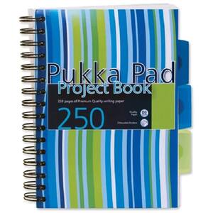 Caiet pentru scoala PUKKA PADS PBS, dictando, A5, 125 file, legatura spirala, albastru, roz