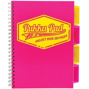 Caiet pentru scoala PUKKA PADS Project Book Neon, Matematica, B5, 100 file, legatura spirala, roz-galben
