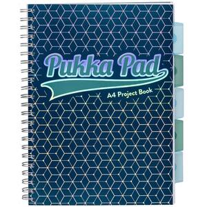 Caiet pentru scoala PUKKA PADS Project Book Glee, Matematica, A4, 100 file, legatura spirala, albastru inchis