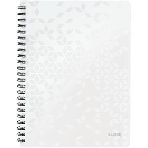 Caiet de birou LEITZ WOW, matematica, A4, 80 file, legatura spirala, alb
