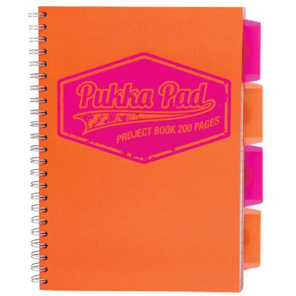 Caiet pentru scoala PUKKA PADS PB Neo, Matematica, B5, 100 file, legatura spirala, portocaliu-roz