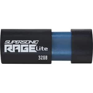 Memorie USB PATRIOT Supersonic Rage Lite, 32GB, USB 3.2 Gen 1, negru