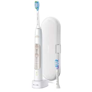 Periuta de dinti electrica PHILIPS Sonicare ExpertClean 7300 HX9601/03, 3 programe, 62000 miscari/min, 2 capete, alb-auriu