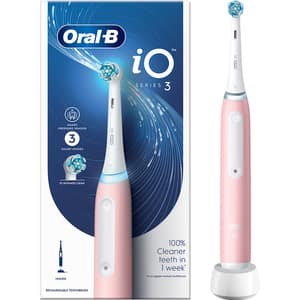 Periuta de dinti electrica ORAL-B iO3, 8800 miscari/min, Curatare 3D, Timer, 3 programe, 1 capat, roz