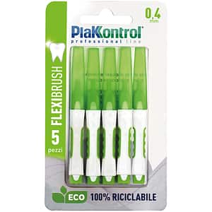 Set 5 periute de dinti PLAKKONTROL 0.4 mm, verde deschis