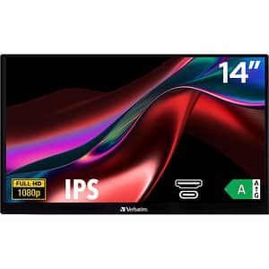 Monitor portabil LED IPS VERBATIM PM14, 14", Full HD, 60Hz, FreeSync, HDR, negru