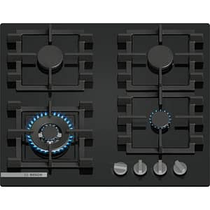Plita incorporabila BOSCH PNK6B6K40, Gaz, 4 arzatoare, Wok, negru