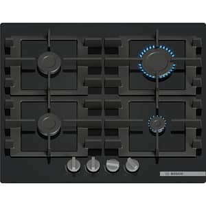 Plita incorporabila BOSCH PNP6B6K40, Gaz, 4 arzatoare, negru