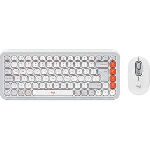Kit mouse si tastatura wireless LOGITECH Pop Icon Combo, Bluetooth, alb