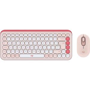 Kit mouse si tastatura wireless LOGITECH Pop Icon Combo, Bluetooth, roz
