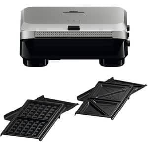 Sandwich maker BRAUN SnackMaker 5 SM5005, 800W, 2 placi detasabile, negru-argintiu