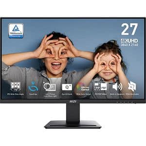 Monitor LED IPS MSI PRO MP273U, 27", 4K UHD, 60Hz, HDR Ready, boxe, negru