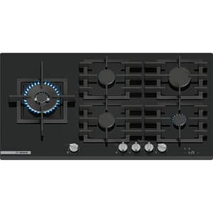 Plita incorporabila BOSCH PRS9A6H40, Gaz, 5 arzatoare, Wok, negru