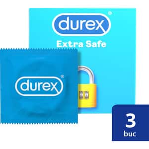 Prezervativ DUREX Extra Safe, fara aroma, 3buc